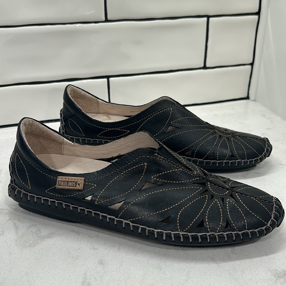 Pikolinos Jerez Womens EU 36 US 6 Black Leather Loafer Shoes Driving Moccasin - Picture 2 of 16